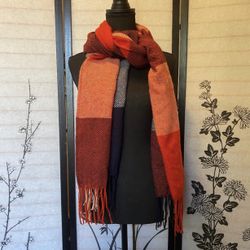 Red White & Blue Scarf with Fringe