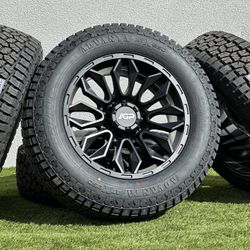 2024 20” Chevy Silverado 3500 Wheels Rims 8x180 GMC Sierra 3500 Tires A/T LT275/65R20