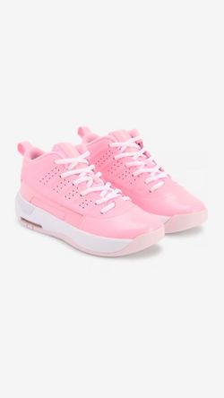Pink Mid-Top Basketball Sneakers