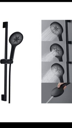 5-inch Hand Shower with 27.4-inch Slide Bar, 4-Function Adjustable Shower Head with Wall Mount, Built-In Power Wash for Tubs, Tile, and Pets