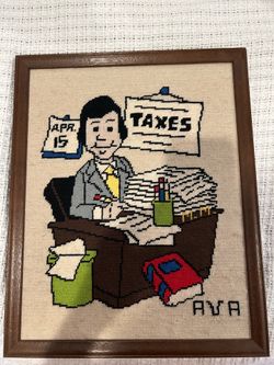 April 15 Taxes Needlepoint