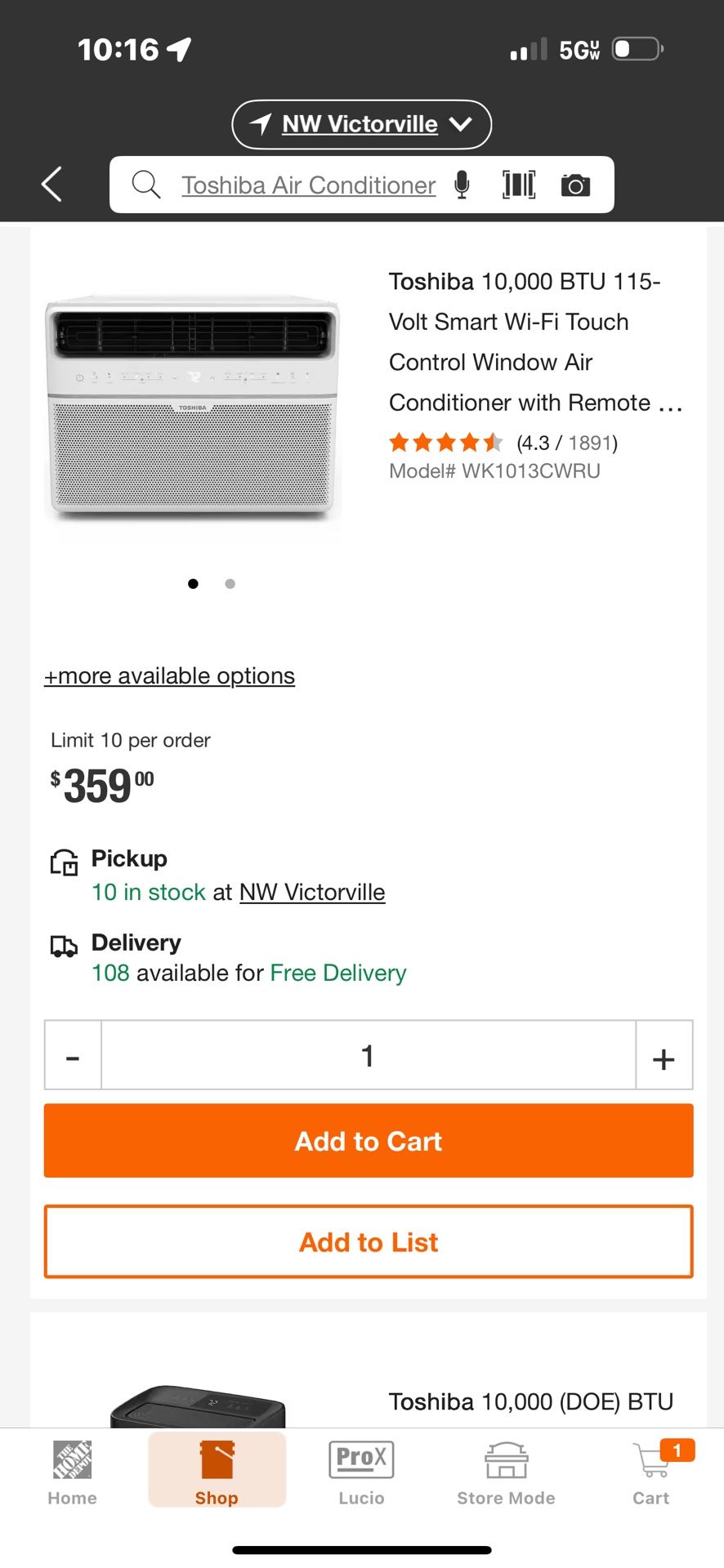 Brand New A/c 10,000 BTU
