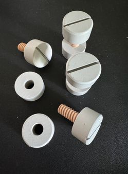 4 wooden screw in nuts. 2” Tall X 1” Wide Brand new. Great condition