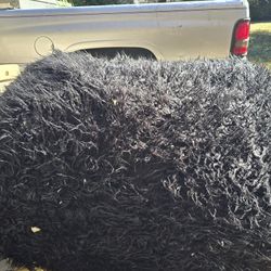 Fuzzy 5ft Black LePouf Soft Bean Bag