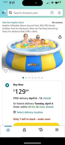 8ft Above Ground Inflatable Pool