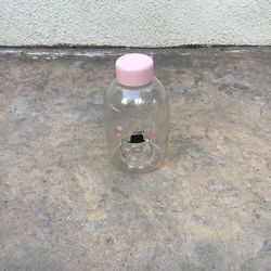Pink Drink Bottle With Pig + Hearts