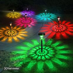 Nofibuk Bright Solar Pathway Lights, Color Changing + Warm White Solar Lights Outdoor, IP67 Waterproof Solar Path Lights, Solar Powered Garden Lights 