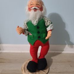 Vintage Annalee Christmas Santa Claus 1990 18" Posable Plush Doll for the Holidays Toy Decor