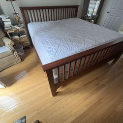 King size mattress with boxspring and bedframe
