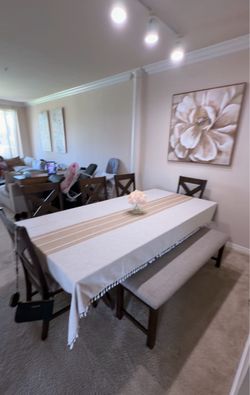 Dining Table Set with Chairs and Bench