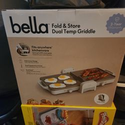 Bella Fold And Store Dual Temp Griddle