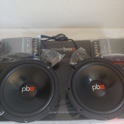 POWERBASS 1 PAIR 6.5" 210 WATTS HIGH OUTPUT COMPONENT SET WITH CROSSOVER CAR SPEAKER