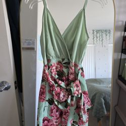 Green & Floral Dress