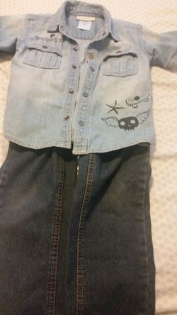 2T denim shirt and 3T boys jeans