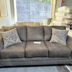 2PC GRAY OXFORD SOFA SET 🚚 🔥