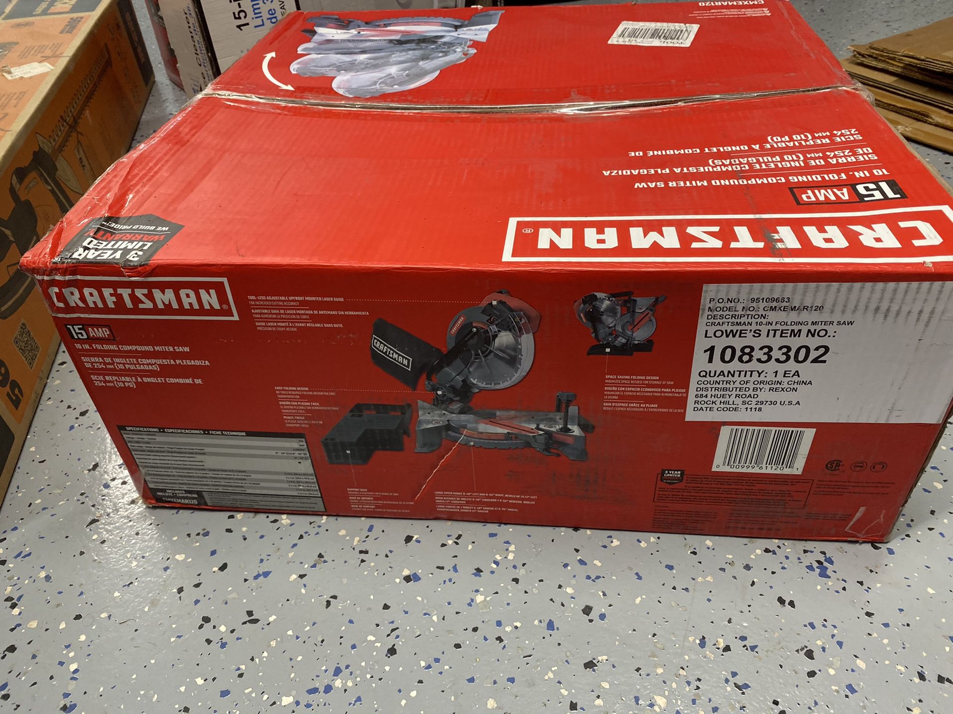 Craftsman CRAFTSMAN 10in 15Amp Laser Compound Miter Saw CMXEMAR120