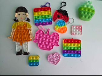 colorful silicone sensory pop fidget toys