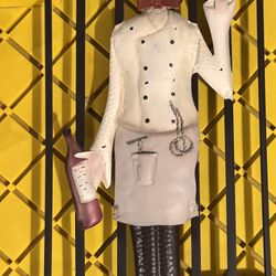 Vintage French Bistro Chef Metal Wall Art – “Le Vin” Wine Bottle Rack/Decor