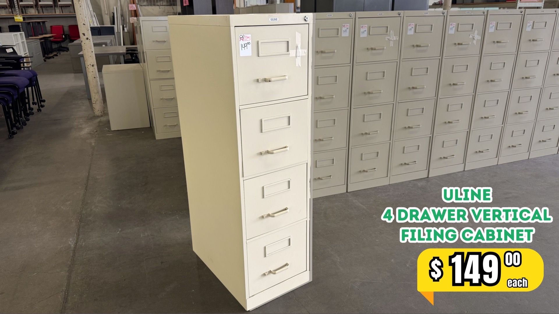 Uline 4 Drawer Vertical Filing Cabinet