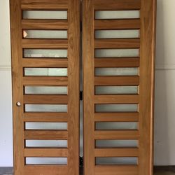 Simpson Fir Exterior Contemporary Walnut Double Doors 