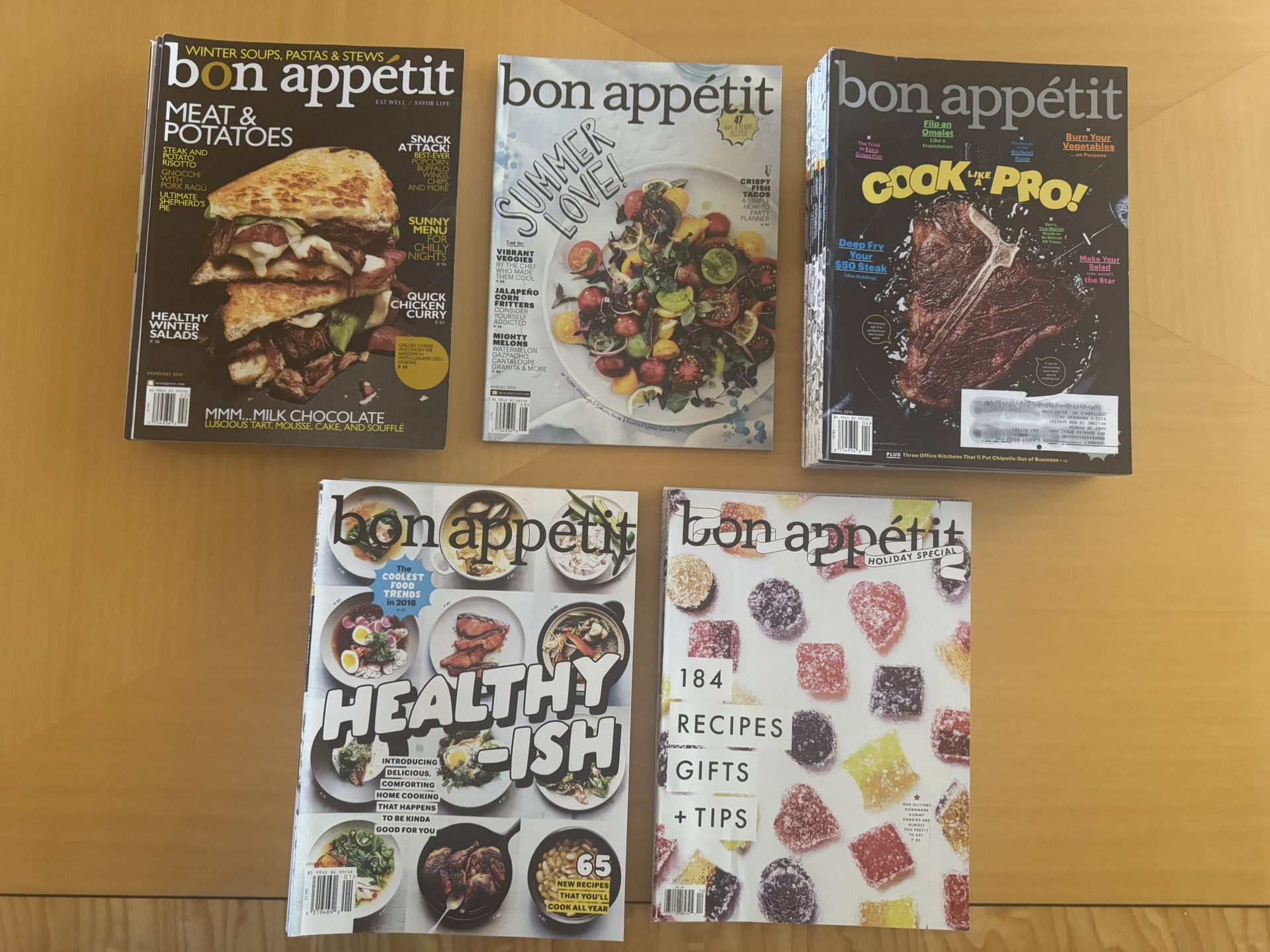 34 issues of Bon Appetit magazine