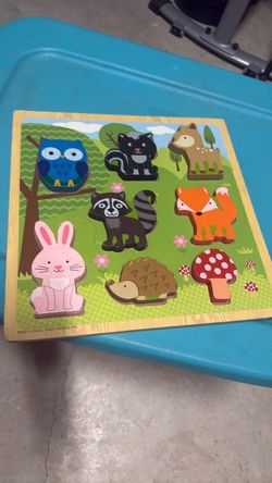 Wooden Woodland Animals Chunky Peg Puzzle