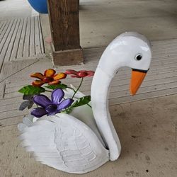 Metal White Swan . Planters, Clay Pots, Pottery, Talavera (Yard Art) $65 each.