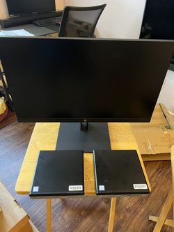 2 HP ProDesk 600 G3 Mini Computer & HP E22 G4 21.5” Monitor