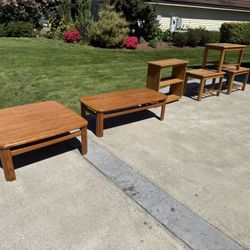 Lot Of Mid-Century Solid Oak Furniture, $25 Each