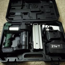 PROSTOMER brushless nail gun with Lithium ion battery 21V / 4.5 AH and charger/ see description 👍👍