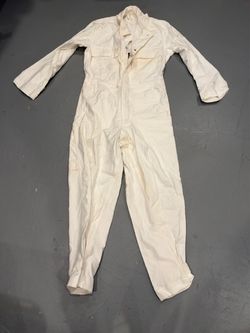 Men’s white work overalls uniform costume