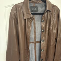 Sanctuary Women’s Brown Leather Shirt Jacket