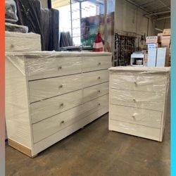 Dresser/ Eight drawers dresser and nightstand