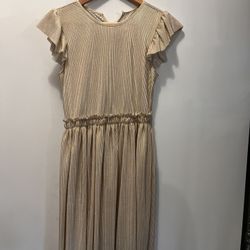 Girls size 10 shimmery gold dress