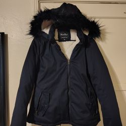 Women Jacket Blue XL Removable Hood, 