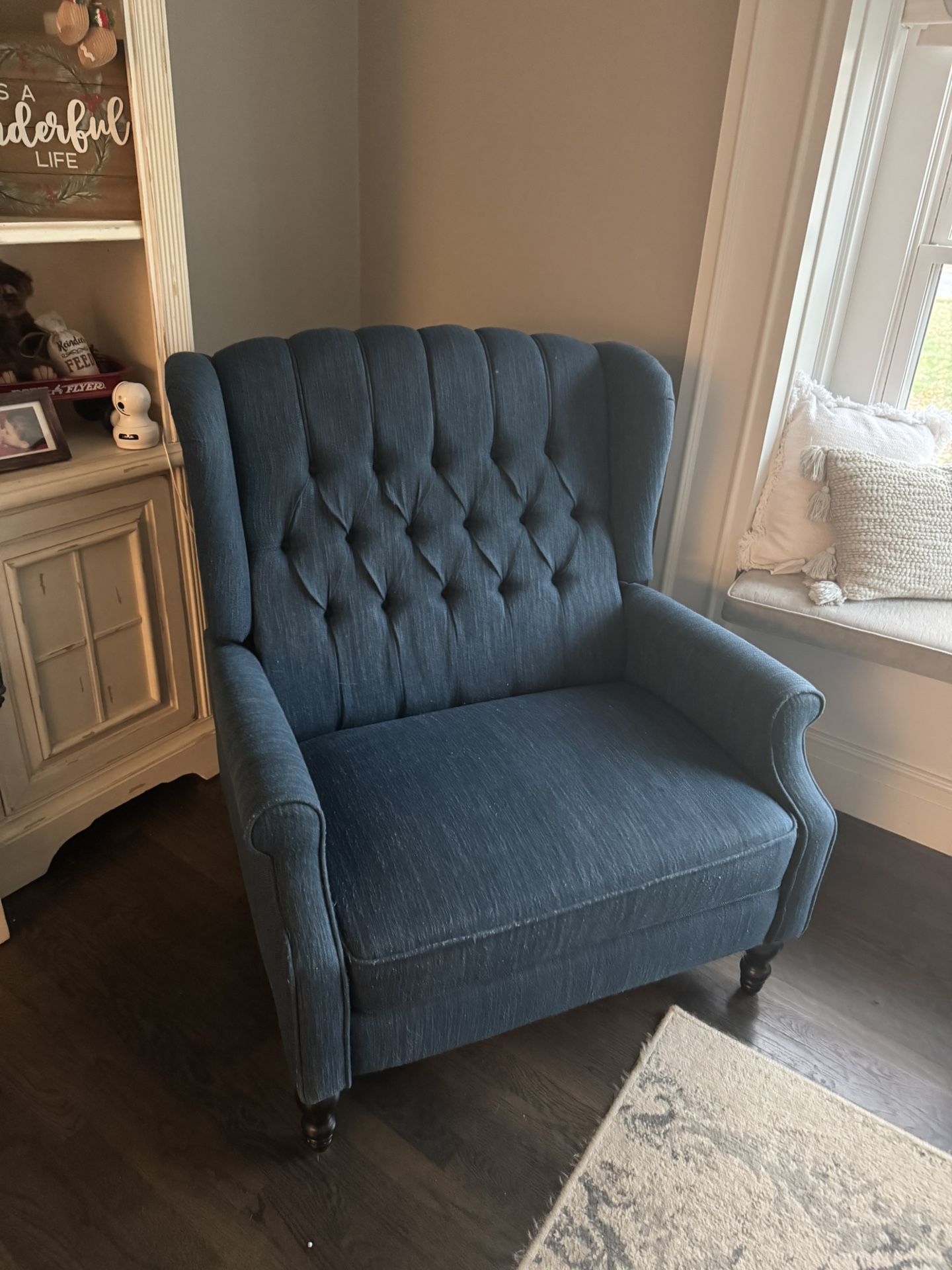 Upholstered Recliner With Nail Head Accent 