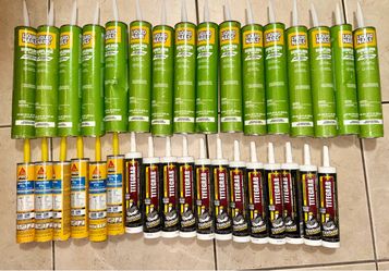 34-Tube Construction Adhesive & Concrete Sealant Lot – Liquid Nails, Titebond & Sika