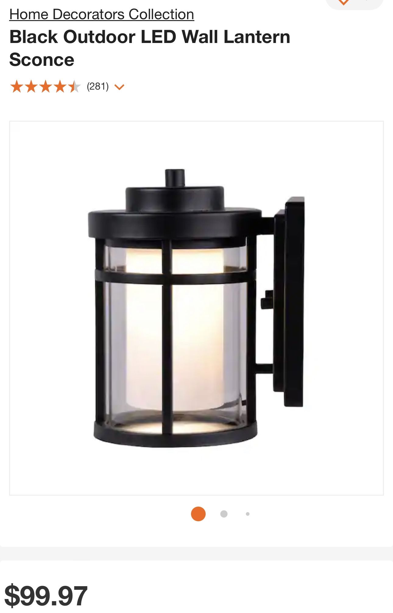 Black Outdoor LED Wall Lantern Sconce