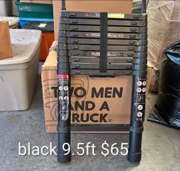 $65 each 9.5ft black or 12.3ft silver collapsible telescopic ladder