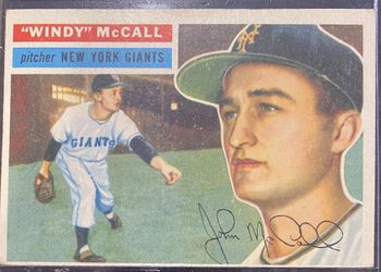 1956 Topps #44 Windy McCall New York Giants Baseball Card NM