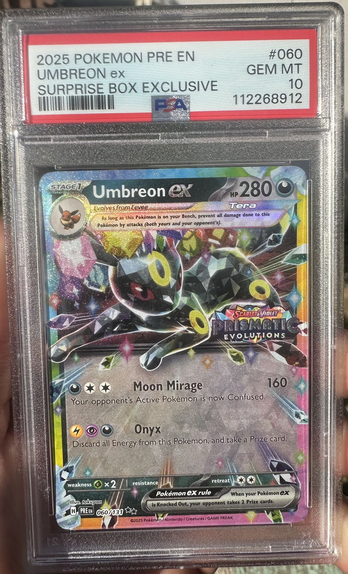 2025 POKEMON PRE EN-PRISMATIC EVOLUTIONS #060 UMBREON EX PSA 10