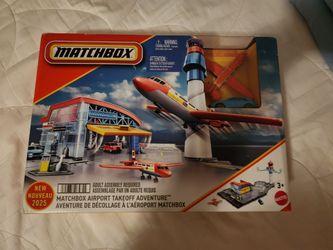 ** ✈️ NEW 2025 Matchbox Airport Takeoff Adventure Playset – Airplane, Tower & Vehicle Included**