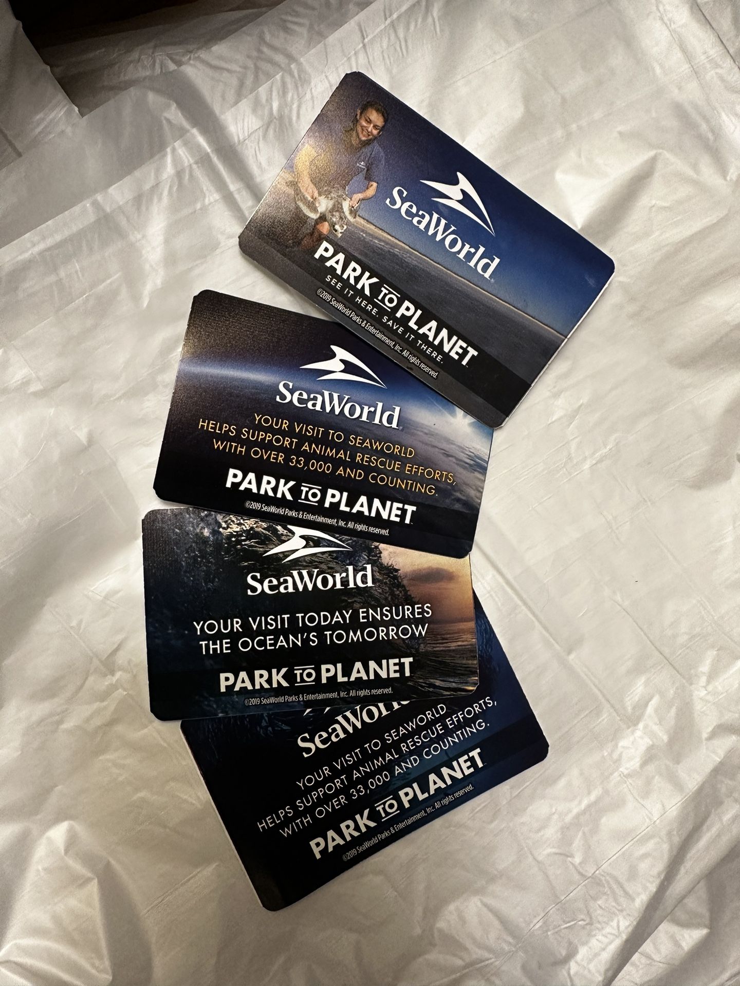 4 Sea World Tickets (received on a Rainy Day)