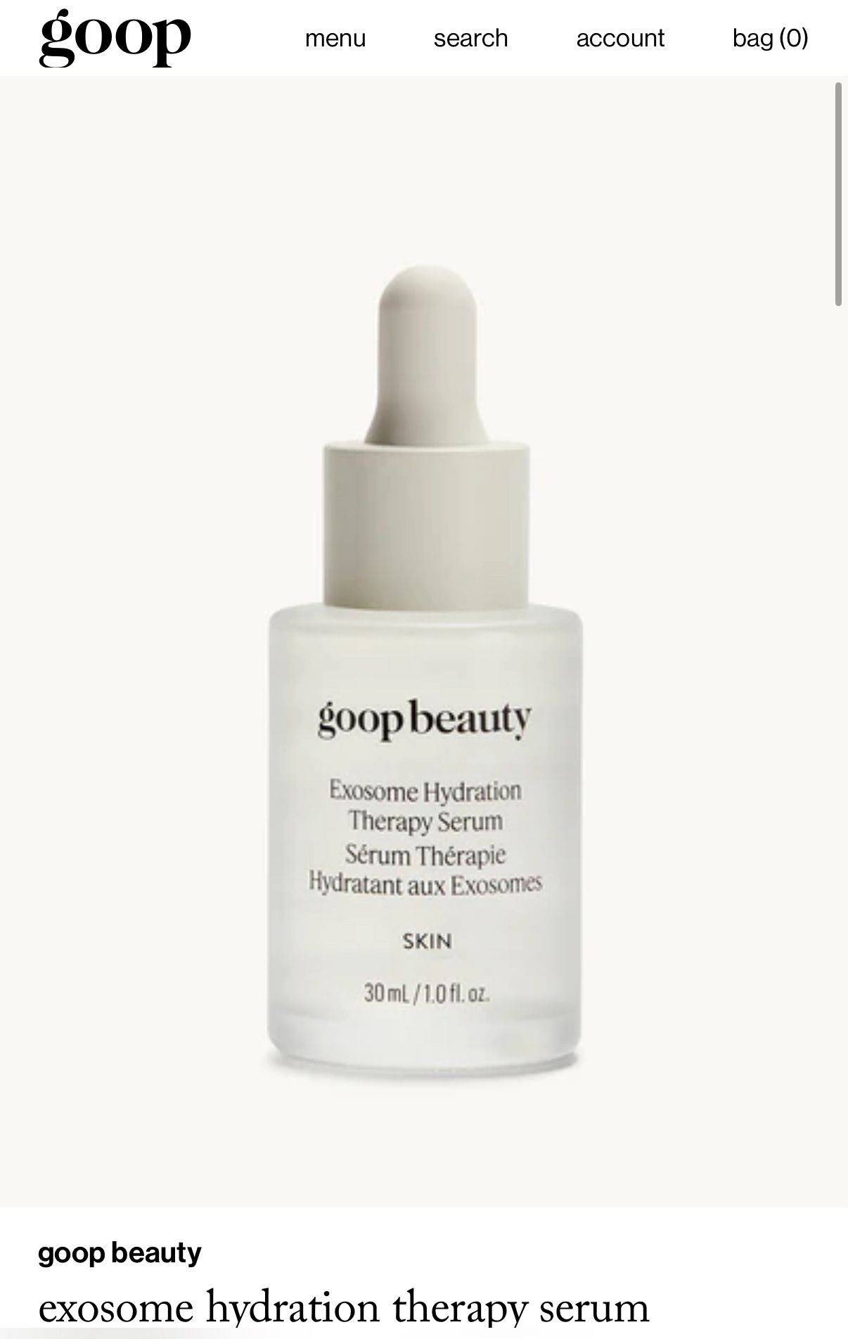 goop beauty exosome hydration therapy serum