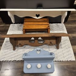 Vintage Wooden Heart Shelves (3) $120 all 3