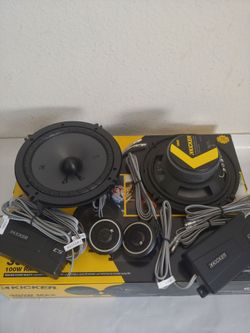 KICKER 1 PAIR 6.5" 300 WATTS COMPONENT SET WITH CROSSOVER CAR SPEAKER