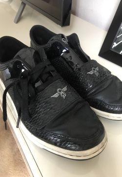 Creative recreation, black and black snake skin shoes size 10.5