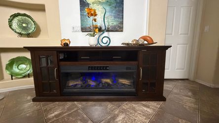 Beautiful Classic Flame CoolGlow fireplace /tv stand 75” inches long