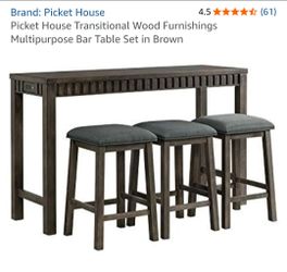 Stylish Picket House bar Wood table set.