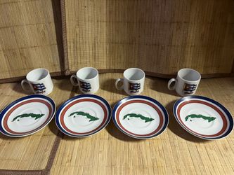 Cuban Flag Espresso Cup And Saucer Set Of 4